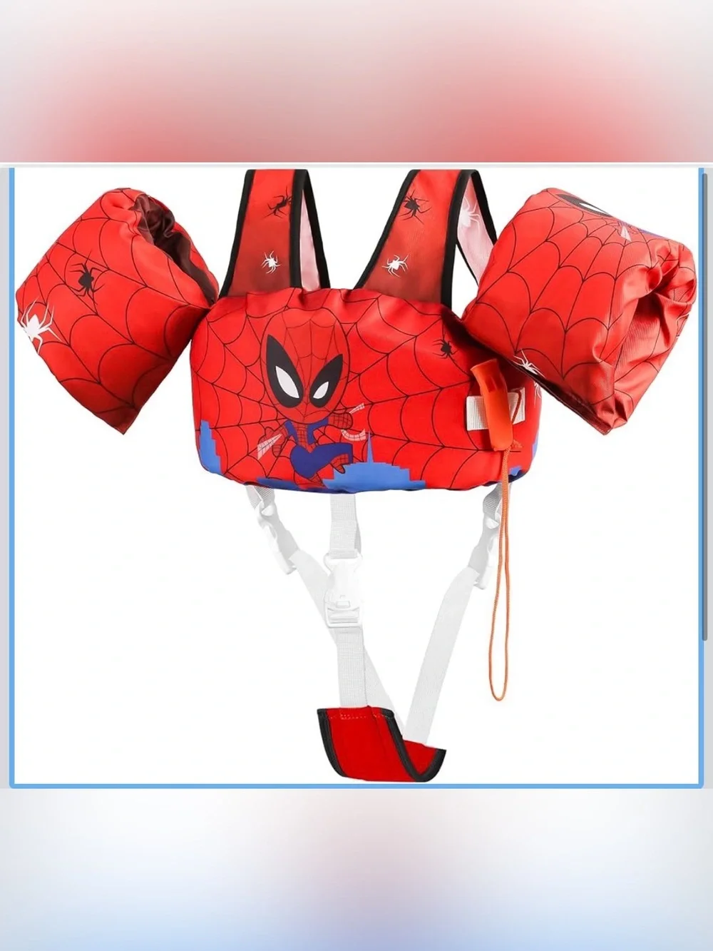 New Open Box SpidermanToddler Swim Vest w Arm Floaties Adjustable Crotch Straps